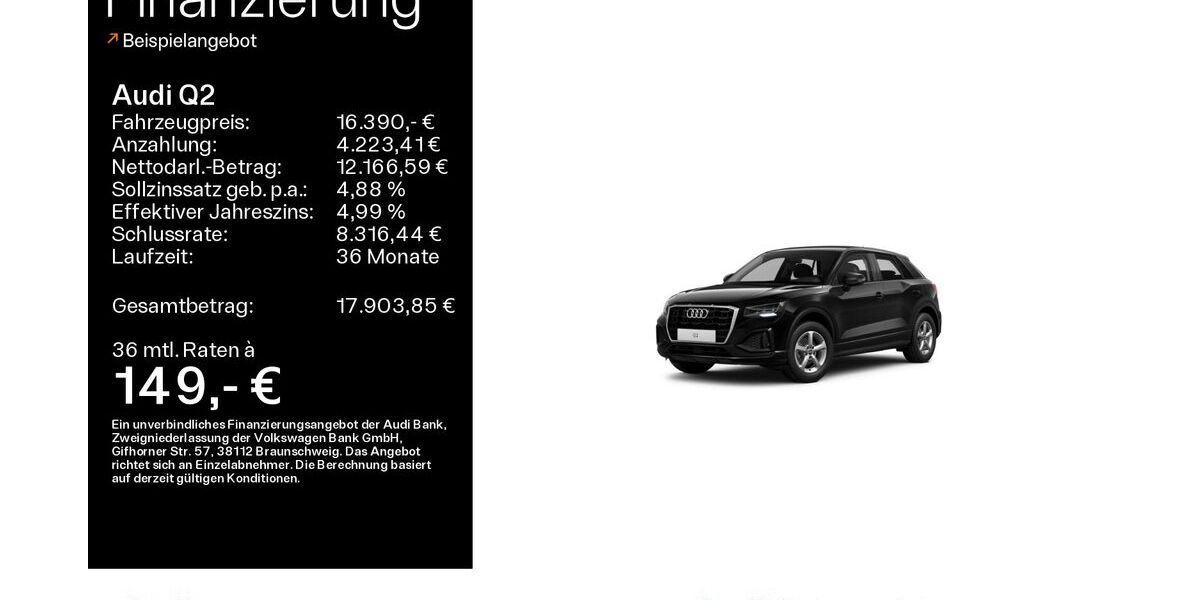 Audi Q2 85.026 km 16.390 &euro; Oberursel 61440